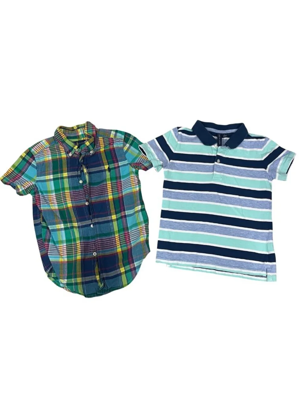 Ralph Lauren and Janie and Jack Short Sleeve Shirt Lot of 2 Boys Size 4 Cotton